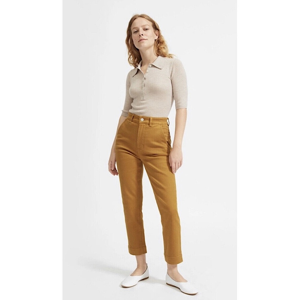 Everlane Slim Leg Crop Pants, Brass, Sz 6